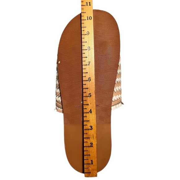 Leather Woven Blush and White Sigerson Morrison Aoven Slip on Slide Sandals - Picture 9 of 13